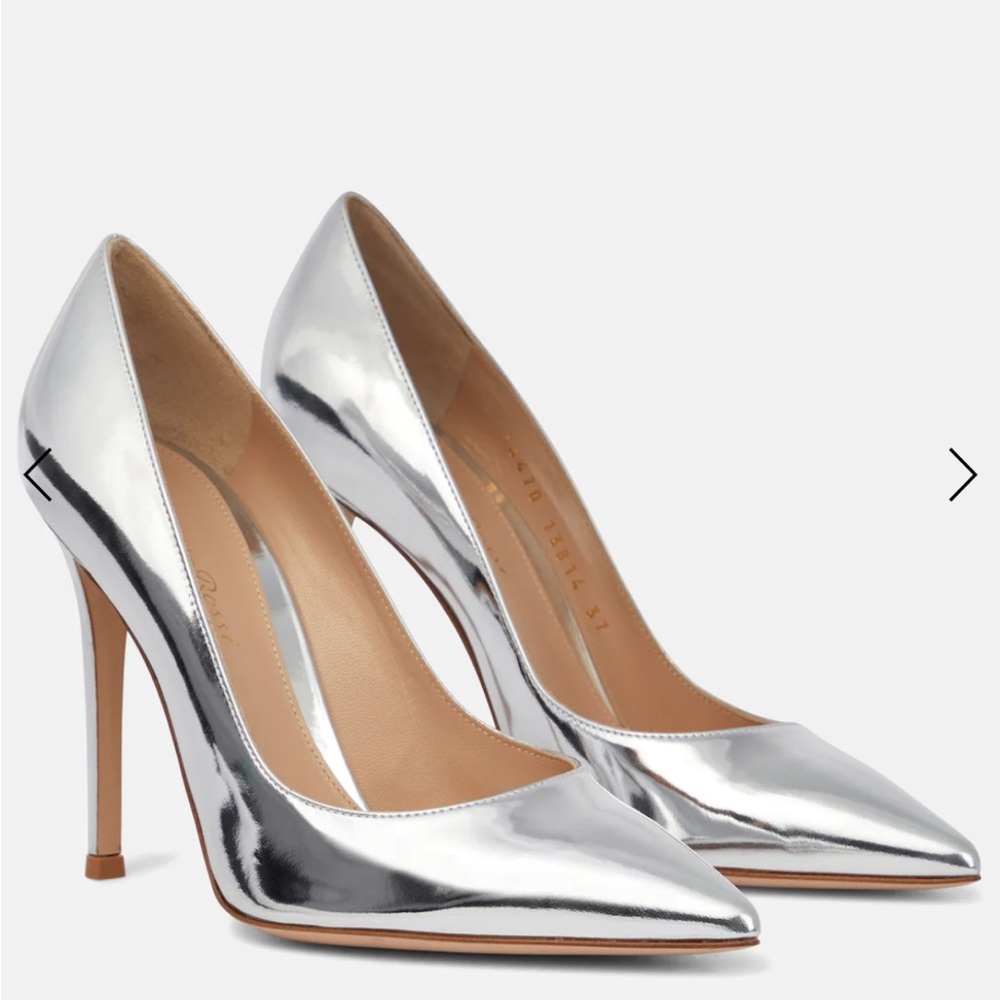 Gianvito Rossi 105 metallic leather pumps - Size 38